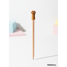 Lubiko Studio Lubıko Studıo 4'lü Kedi Patisi Kalem Başlığı Seti - Sevimli Kalem Arkası Kedi Patisi, Kalem Süsü