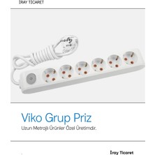 Viko 6'lı Anahtarlı 10 Metre Grup Priz