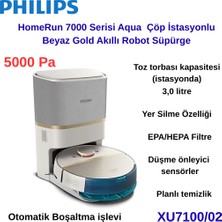Philips Phılıps  Homerun 7000 Serisi Aqua Istasyonlu Robot Süpürge Beyaz + Aprilla Şarjlı Araç Süpürgesi  Hediye