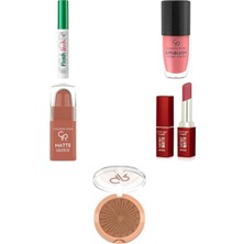 Golden Rose Flash Lash Colered Mascara No: 02 Forest Green -... +4 Parça Kozmetik Seti