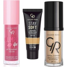 Golden Rose Plumped Lips Lip Plumping Gloss No: 211 - Dolgun... +2 Parça Kozmetik Seti