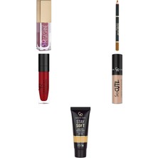 Golden Rose 3D Mega Shine Parlatıcı NO:108... +4 Parça Kozmetik Seti