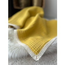 Gökçe Cotton Müslin Bebek Örtüsü Organik %100 Pamuk El Işlemesi Çift Kat