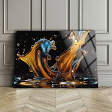 Beta Moda Hub Soyut Cam Tablo , Modern Duvar Dekoru , Temperli Cam Üzerine Uv Baskı Sanatı , Ultra Kalite