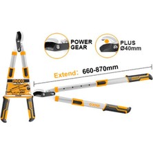 Normadia 40-49 cm Uzunlukta Teleskopik Budama Makası, Paslanmaz Çelik, Dayanıklı