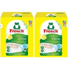 Frosch Citrus Beyazlar Için Toz Çamaşır Deterjanı 1,45 Kg–22 Yıkama x 2 Adet, Bitki Bazlı, Vegan