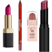 Golden Rose Lipstick Ruj No: 57... +3 Parça Kozmetik Seti