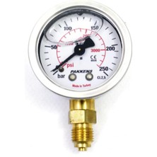 Normadia 50 mm 0-250 Bar Alttan Bağlantılı Gliserinli Manometre G 1/4 Inç