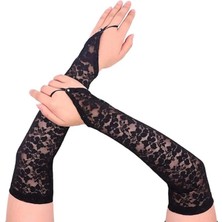 Indispensablely Parmak Askılı Zarif Dantel Eldiven