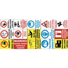 Yıldırım Atölye Fabrika Işyeri Pvc Iş Güvenliği Uyarı Levhası -15 Adet Paket 18