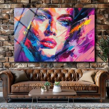 Beta Moda Hub Soyut Cam Tablo , Renkli Duvar Dekoru , Güzellik Salonu Cam Duvar Dekoru , Asmaya Hazır