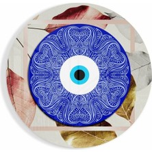 Beta Moda Hub Mavi Modern Nazar Boncuğu Cam Tablo | Hediyelik, Dekoratif, Ofis, Mutfak