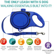 Deku 5’i 1 Arada Çok Fonksiyonlu Köpek Tasması – Su Kabı, Mama Kasesi ve Poşet Hazneli