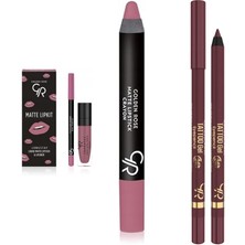 Golden Rose gr Matte Lıp Kıt No: Pınk 1 Paket (1 x 1 Adet)... +2 Parça Kozmetik Seti
