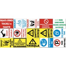 Yıldırım Atölye Fabrika Işyeri Pvc Iş Güvenliği Uyarı Levhası -15 Adet Paket 19