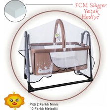 Chubby Baby Müzikli Melodi Kutulu Candy Sepet Beşik – Sallanır, 2 Peluş Oyuncaklı Beşik