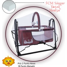 Chubby Baby Müzikli Melodi Kutulu Candy Sepet Beşik – Sallanır, 2 Peluş Oyuncaklı Beşik