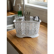 Padilon Tezgah Üstü Kaşıklık 3 Bölmeli 22X13X15 cm Plastik Dekoratif Kaşık Çatal Bıçaklık Organizeri