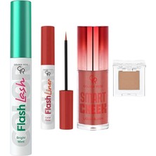 Golden Rose Flash Lash Colered Mascara No: 01 Bright Mint - ... +3 Parça Kozmetik Seti