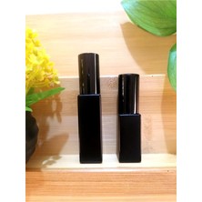 Cosy Club Shop 2li 3-6ml Yeniden Doldurulabilir Taşınabilir Seyahat Boy Kare Mat Siyah Cam Boş Parfüm Sprey Şişesi