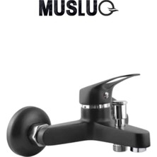 Musluq Siyah Krom Banyo Bataryası Pirinç Gövde, Sıcak-Soğuk Girişli, Dayanıklı Mix Sistem