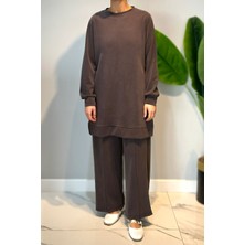 Lale Butik Modal Basic Pantolonlu Takım 1009 Vizon