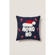 Maharat Yılbaşı Christmas Desenli %100 Pamuk Punch Kırlent Kılıfı Kare 43 x 43 cm