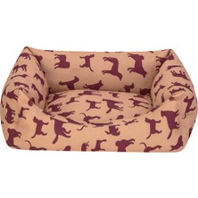 Storozde Pet Comfort Uniform Bej-Bordo Kedi ve Köpek Yatağı S 50X40CM