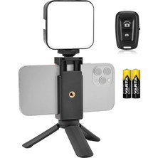 Tianya Telefonlar Için Mini Fonksiyonel Tripod + 5W 64 LED Light Sürekli Işık + Kumanda