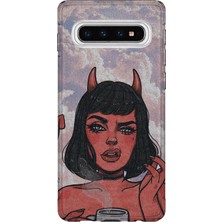 Lelia Samsung Galaxy S10 Uyumlu Baskılı Şeffaf Telefon Kılıfı | Koleksiyon: Queenmode Femme