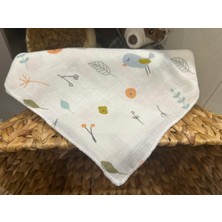 Gökçe Cotton Müslin Bebek Örtüsü Organik %100 Pamuk + %100 Pamuk 1 Adet Ağız Bezi Hediye