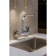 Saymir Yandan Aplike Balık Sırtı Mutfak Eviye Bataryası Sıcak Soğuk Girişli - 2 Yıl Garantili