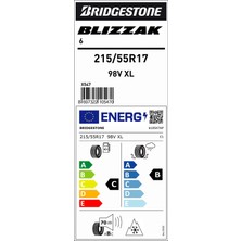 Bridgestone 215/55 R17 98V Xl Blizzak 6 Oto Kış Lastiği (Üretim YILI:2026)