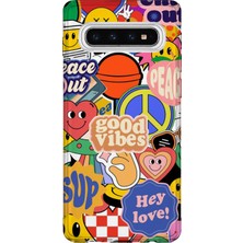 Lelia Samsung Galaxy S10 Uyumlu Baskılı Şeffaf Telefon Kılıfı | Koleksiyon: Chromatica Aura