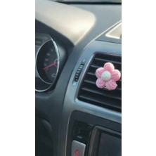 Alyora El Yapımı- Örgü Çiçek Araba Klima Süsü -Dekoratif -Aksesuar Tekli Klipsli Klima Süsü