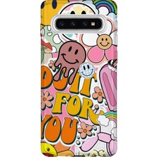 Lelia Samsung Galaxy S10 Uyumlu Baskılı Şeffaf Telefon Kılıfı | Koleksiyon: Chromatica Aura