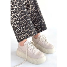 Veralya Emwa Bej Cilt Bağcıklı Spor Ayakkabı