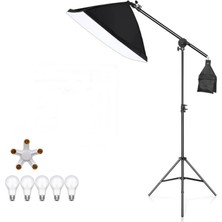 Tianya 50 x 70 cm Crossbarlı SoftBox 75 watt LED 200 cm Ayaklı Sürekli Işık Ürün Reklam Makyaj Stüdyo Çekimleri