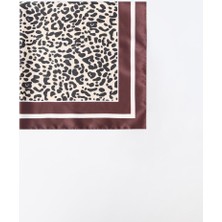 Jimmy Key Kahverengi Leopar Desenli Dokuma Eşarp