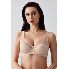 New Bra Kadın C Kap Balenli Tül Detaylı Toparlayıcı Sütyen | Ten 2304