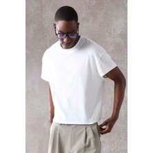 Tarz Cool Erkek Siyah Bisiklet Yaka Kısa Kollu T-Shirt