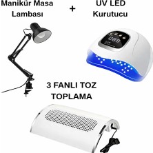 Fontenay Protez Tırnak Seti ( Manikür Masa Lambası + Uv LED Kurutucu Seti + Toz Toplama )