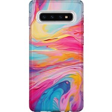 Lelia Samsung Galaxy S10 Uyumlu Baskılı Şeffaf Telefon Kılıfı | Koleksiyon: Pastelbloom Soft Series