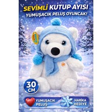 Trust Store Şapkalı ve Atkılı Peluş Kutup Ayısı 30 cm Yumuşacık Dolgulu Sevimli Oyuncak