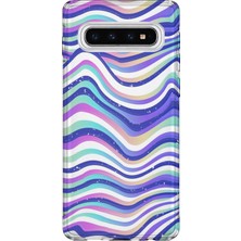 Lelia Samsung Galaxy S10 Uyumlu Baskılı Şeffaf Telefon Kılıfı | Koleksiyon: Colorwave Flux