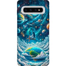 Lelia Samsung Galaxy S10 Uyumlu Baskılı Şeffaf Telefon Kılıfı | Koleksiyon: Cosmicwhisper Skyset