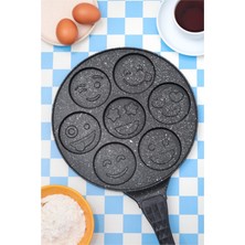 Bermira Home Collection Emoji Granit Pankek Tava 28 cm Döküm Granit