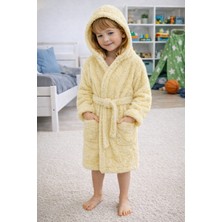 Mislina Home Luna Soft Kız / Erkek Çocuk Kapşonlu Wellsoft Bornoz Peluş Sabahlık | Sarı
