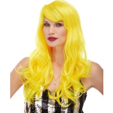Skygo Sarı Renk Uzun Dalgalı Parti Peruğu