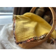 Gökçe Cotton Müslin Bebek Örtüsü Organik %100 Pamuk El Işlemesi Çift Kat